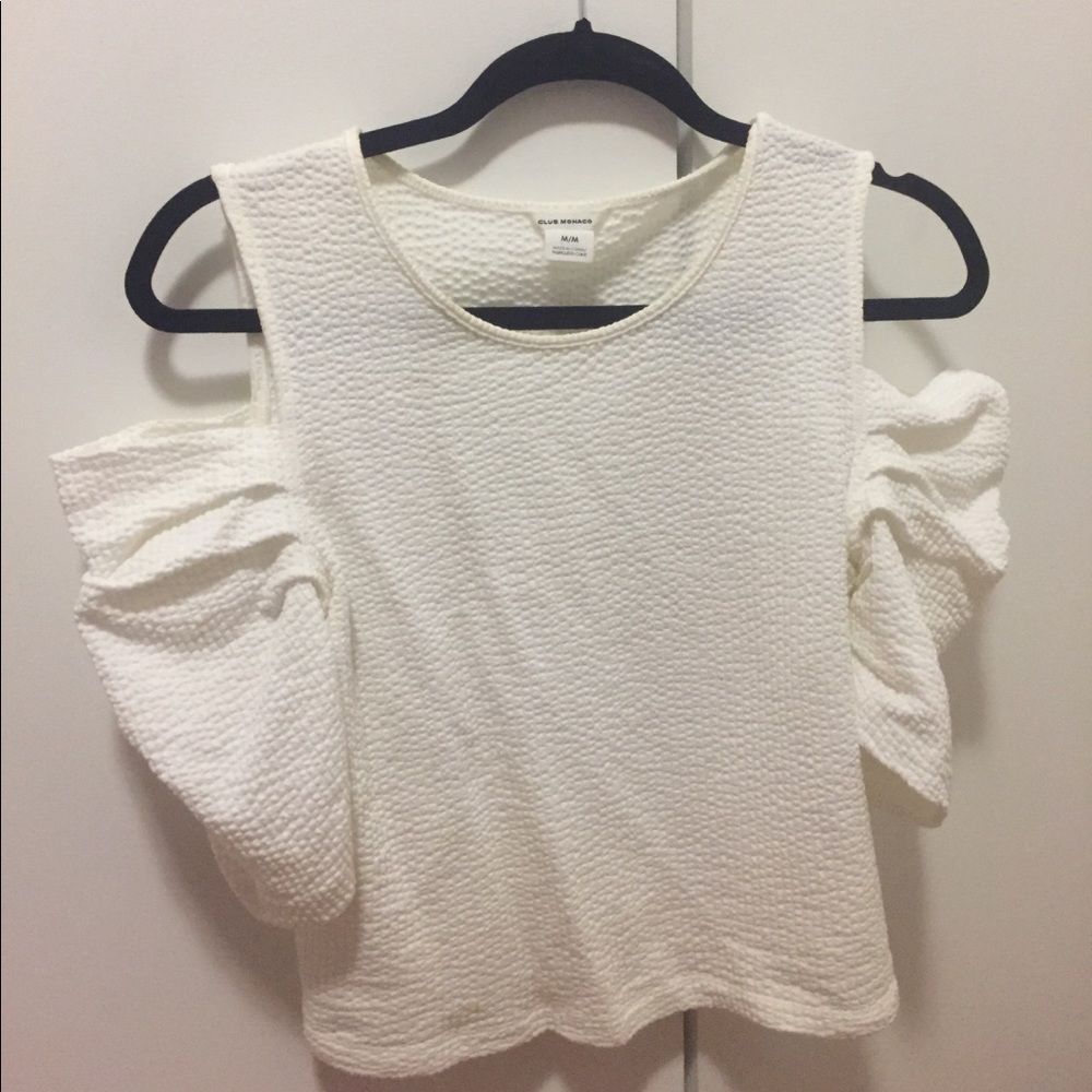 Club Monaco Cold-Shoulder Top
